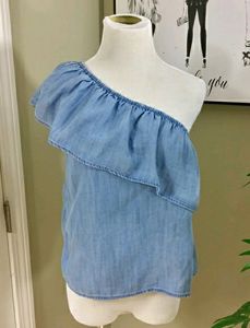Denim Off Shoulder Top ( One Sided )