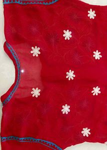 Red Embroidered Kurta