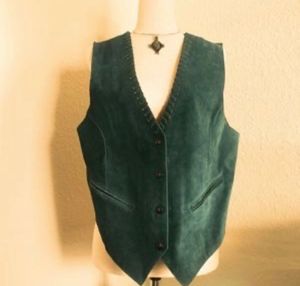 Quarters Green Leather Vest