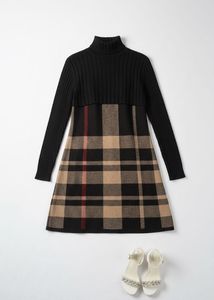 Turtleneck Plaid Dress
