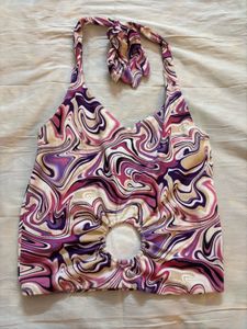 Halter Neck Multi Color Top