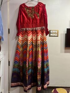 Colorful Embroidered Anarkali Dress