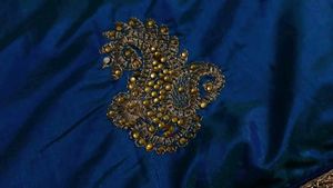 Royal Blue Embroidered Saree