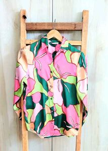 Multicolour Satin Shirt Size-36