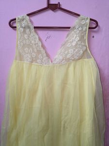 Yellow Lace Detail Lingerie Top