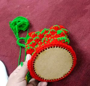 Handmade Crochet 🍓 Drawstring Bag