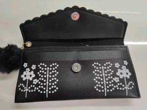 Cute Beige Wallet with Pom-Pom