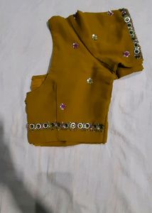 Beautiful Party Wear Kundan Saari With Blouse