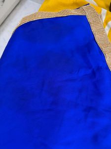Royal Blue Saree with stiched heavy blouse