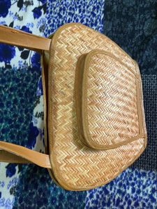 Vintage Bamboo Woven Shoulder Bag