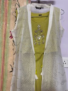 Lime Green Crop Top &amp; Tiered Maxi Skirt