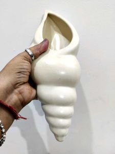Vintage Ceramic Shell Vase With Tulip Flowers 🌷🌷