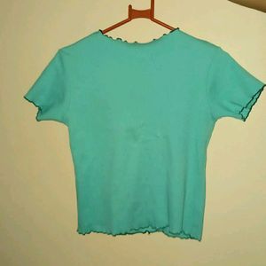 Butterfly Crop Top in Sky Blue Colour