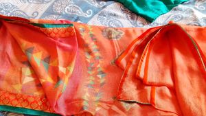 Orange Saree with Blouse Piece
