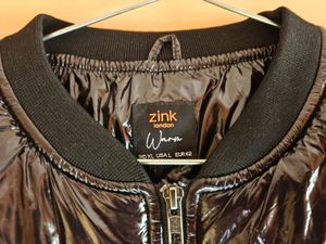 Zink London Black Puffer Bomber Jacket