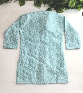 Light Blue Embroidered Ethnic Kurta (Boy&#39;s)