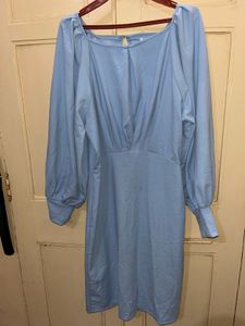 Powder Blue Puff Sleeve Dress