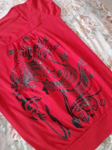 Red Printed Top