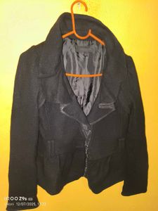 Elegant Black Peacoat Jacket