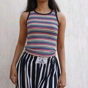 Cute Strips Pink Top Women
