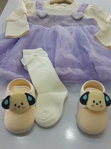 Cute Girl&#39;s Dress with Shoes &amp; Socks