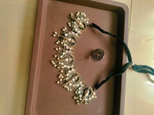 Oxidised Necklace with finger ring