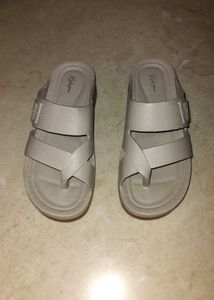 Beige Toe Loop Sandals