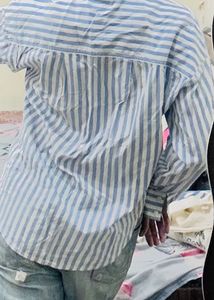 y2k fitted striped shirt