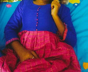 Pink and Blue Frock Dress