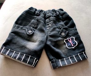 Kids Black Knee Length Denim  Stretchable 🖤