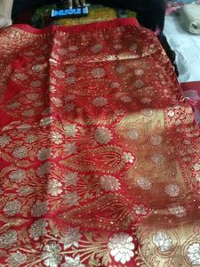 🔥Red &amp; Gold  Wedding Banarasi Sari🔥