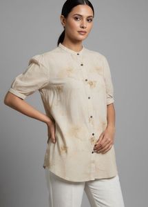 Floral Print Beige Top