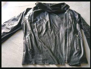 36 black leather jacket