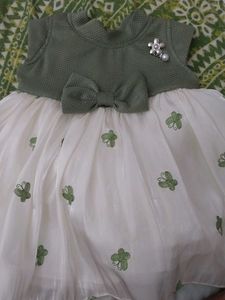 Cute Green & White Dress