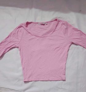 Cute Pink Ribbed Top