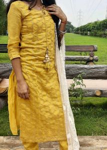 Yellow Embroidered Kurta Set