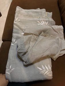 Grey  Shimmery saree with blouse