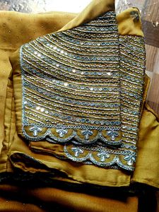 Party Wear Saree  With Sequen Work