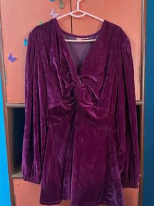 Purple Velvet Long Length Top