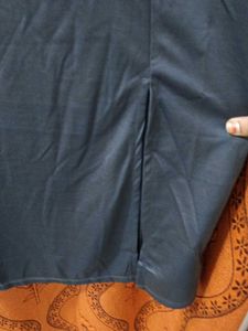 Elegant Grey Midi Slit Dress