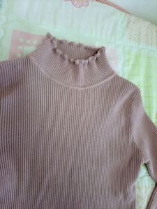 Pretty Pink Rib-Knit Turtleneck