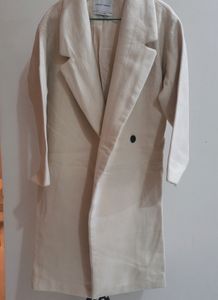 Subtle Long Off White Over Coat