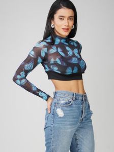 Butterfly Mesh Crop Top🦋