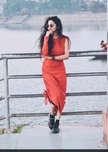 Red Solid Dress