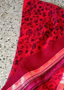 Elegant Red Floral Saree