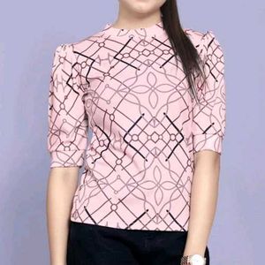 Stylish Pink Printed Top
