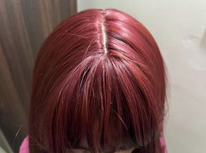 Imported! Women&#39;s Long Straight Wine Red Wig