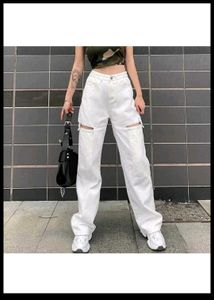 White Cutout Jeans