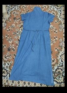 Denim Dress With Side Pockets