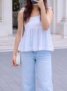 Cute White Tie-Strap Tank Top